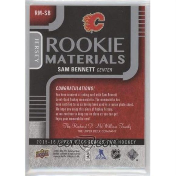2015-16 SAM BENNETT ROOKIE MATERIALS CARD - Picture 2 of 2